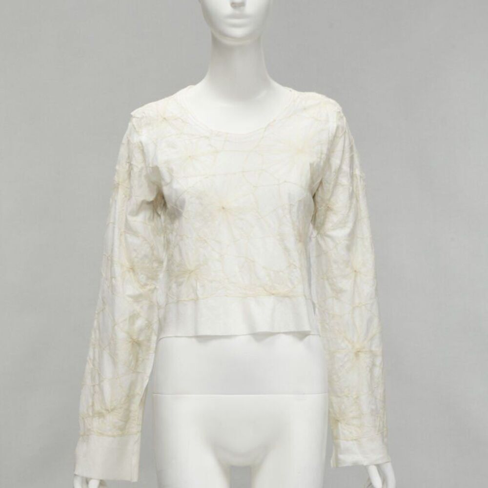 Comme Des Garcons Linen Floral Crop Top